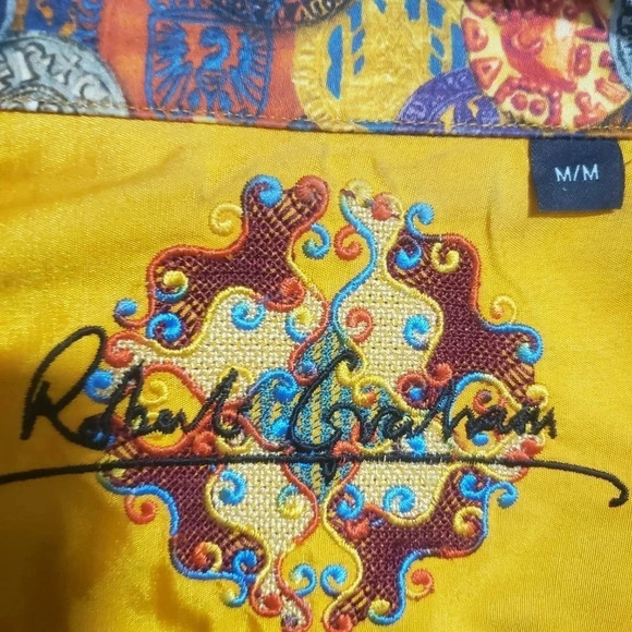 Robert Graham Mens Long Sleeve Button Down Multi-colored Striped Shirt, Size MM. - Picture 7 of 10